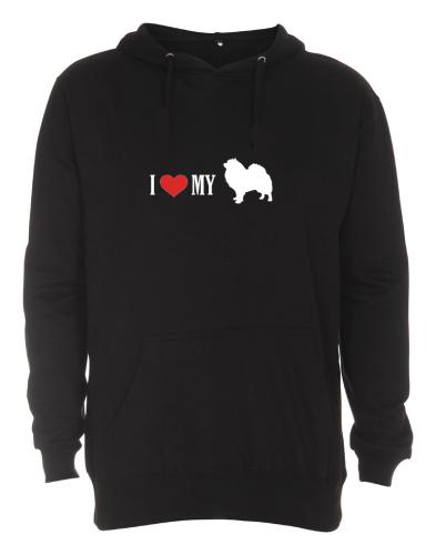 Hoodie med Pomeranian