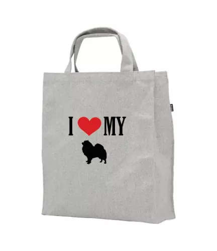 Shoppingkasse med Pomeranian