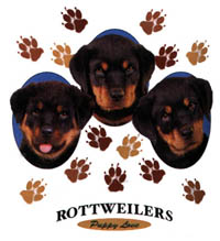 Figursydd T-shirt med Rottweiler