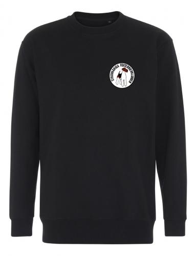 Collegetröja med logga på bröstet