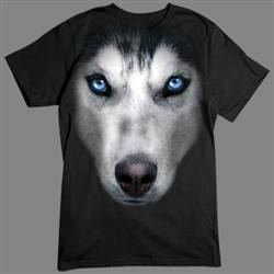 T-shirt med Siberian Husky