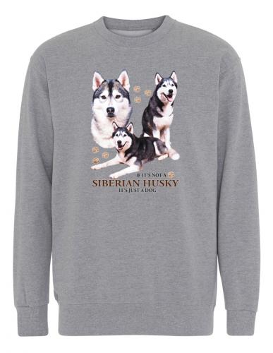 Collegetröja med Siberian Husky