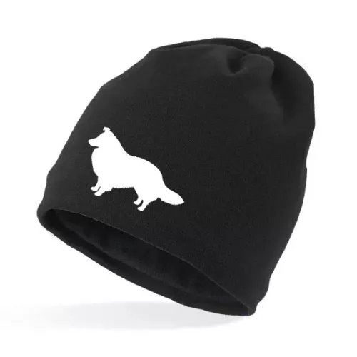 Fleecefodrad Mössa med Shetland Sheepdog