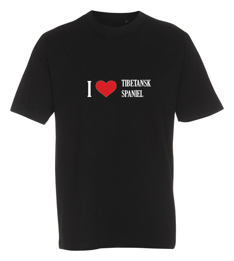 T-shirt "I Love" Tibetansk Spaniel