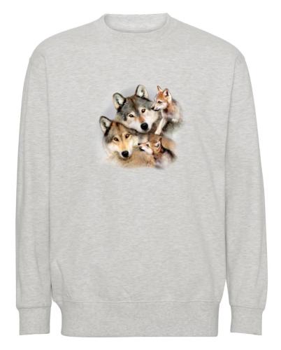 Collegetröja med Vargfamilj