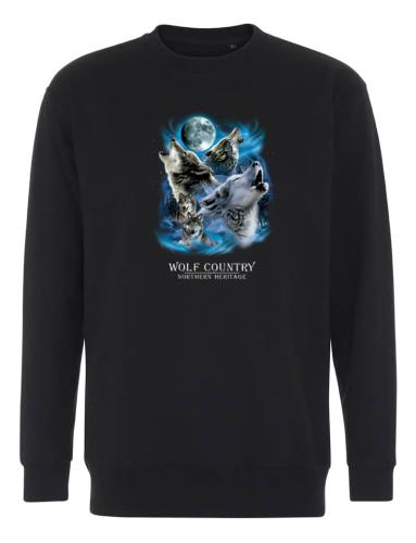 Collegetröja med vargmotiv