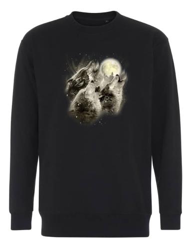 Collegetröja med ylande vargar