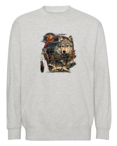 Collegetröja med vargmotiv