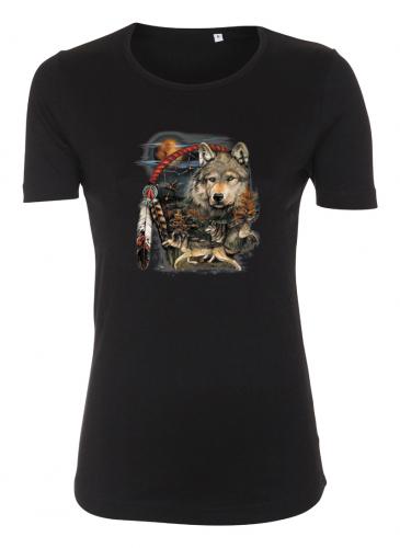 Figursydd t-shirt med Vargmotiv