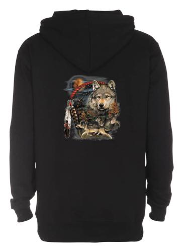 Huvjacka med vargmotiv