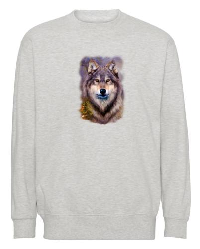 Collegetröja med vargmotiv