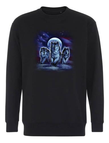 Collegetröja med vargflock