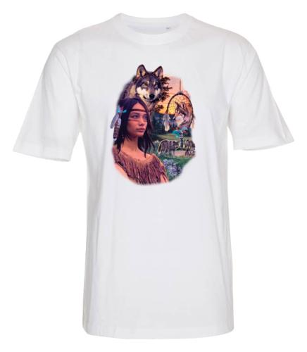 T-shirt med Varg och Indianmotiv