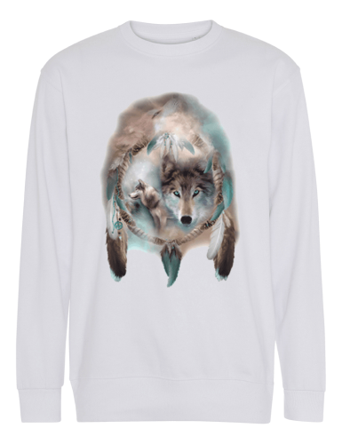 Collegetröja med Vargar och Drömfångare