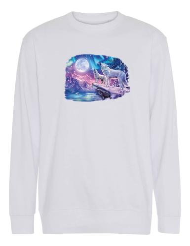 Collegetröja med Vargar och Norrsken