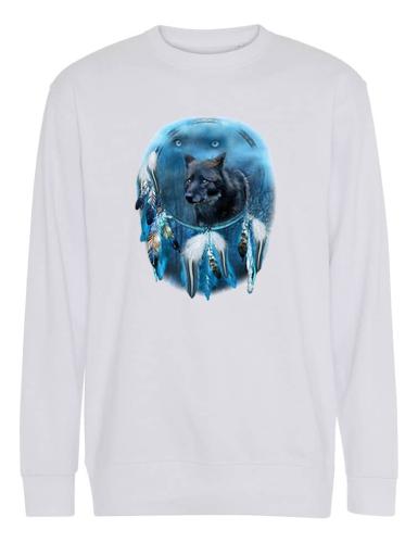 Collegetröja med svart Varg i Drömfångare