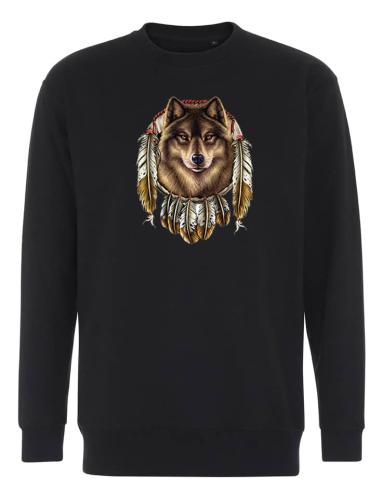 Collegetröja med Varg i Drömfångare