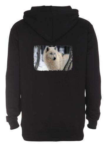 Huvjacka med varg i vinterlandskap