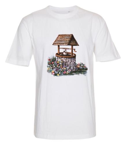 T-shirt med Blommor vid Brunn