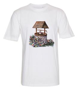 T-shirt med Blommor vid Brunn