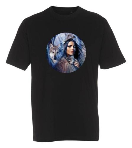 T-shirt med Varg o Indianmotiv