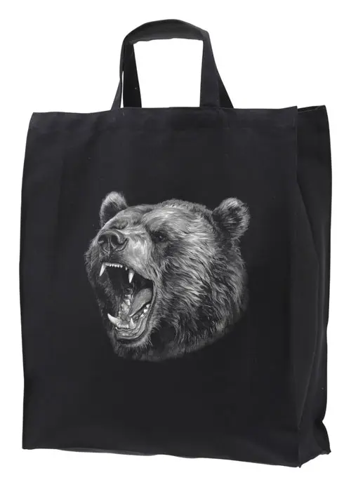 Tygkasse med ett Björnhuvud