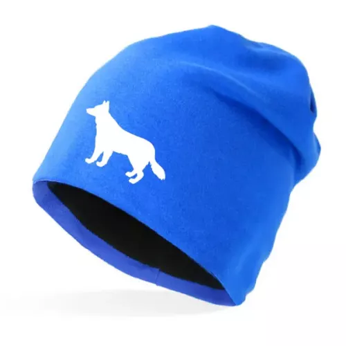 Fleecefodrad Mössa med Vit Herdehund