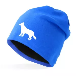 Fleecefodrad Mössa med Vit Herdehund