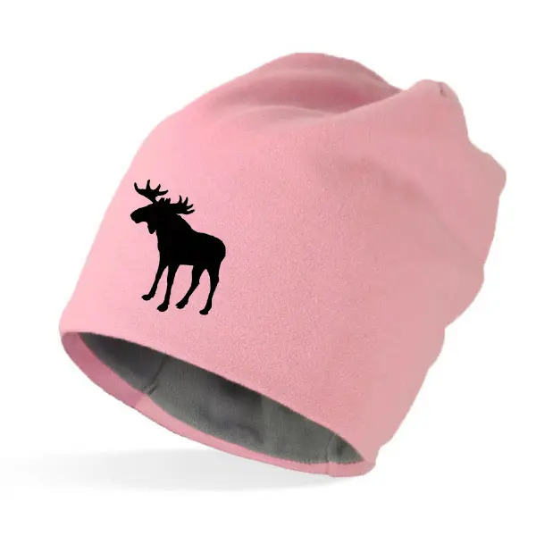 Fleecefodrad Mössa med Älg