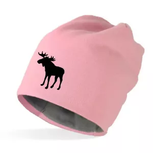 Fleecefodrad Mössa med Älg