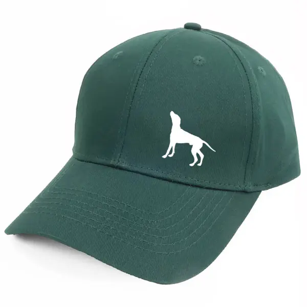 Keps med en Weimaraner