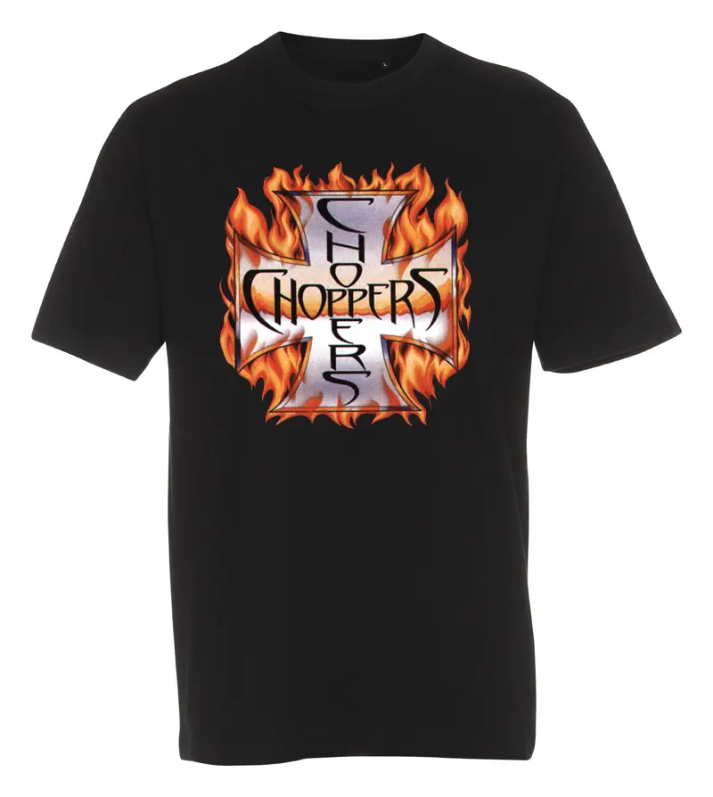 T-shirt Choppers Cross with Flames