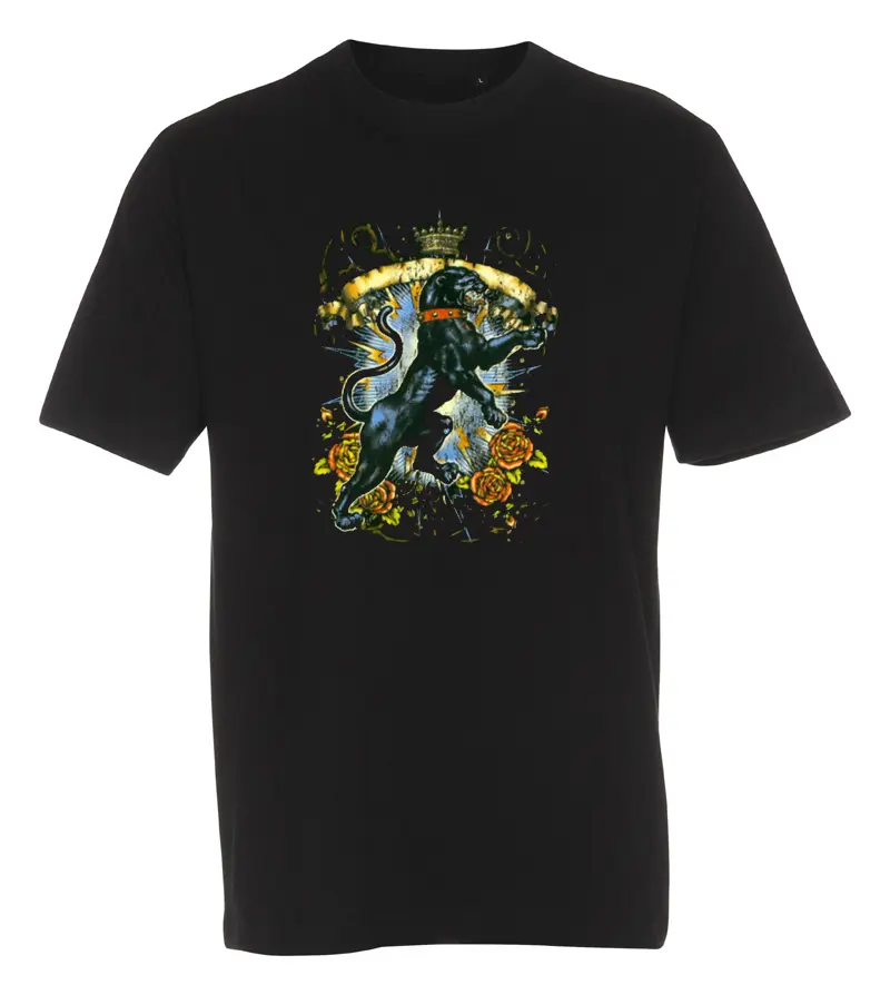 T-shirt Panther Roses and Tribal