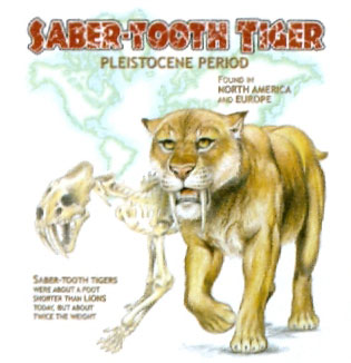 T-shirt med Sabeltandad Tiger