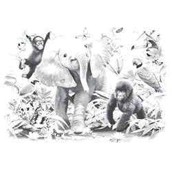 T-shirt i barnstorlek med ett Djungelmotiv