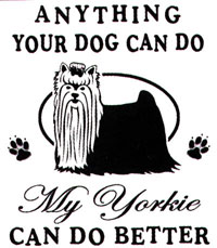 Collegetröja med Yorkshireterrier