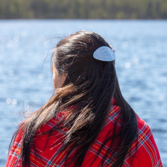 Hårspänne i tenn Stor