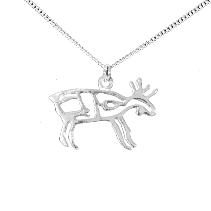 halssmycke Glösa älg silver