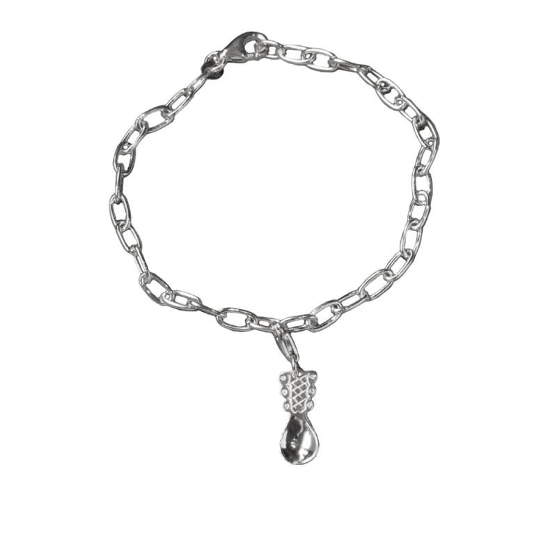 Lappsked armlänk i silver med berlock