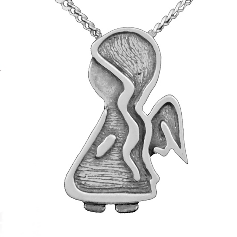 Skyddsängeln halssmycke i silver höjd 25mm