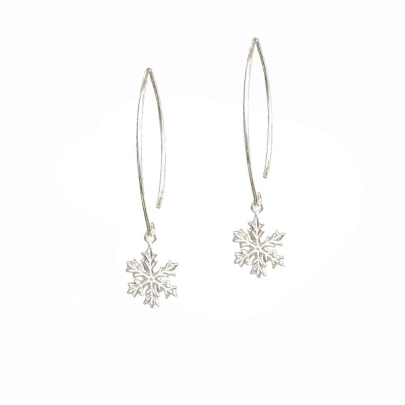Snöstjärna örhängen med lång krok