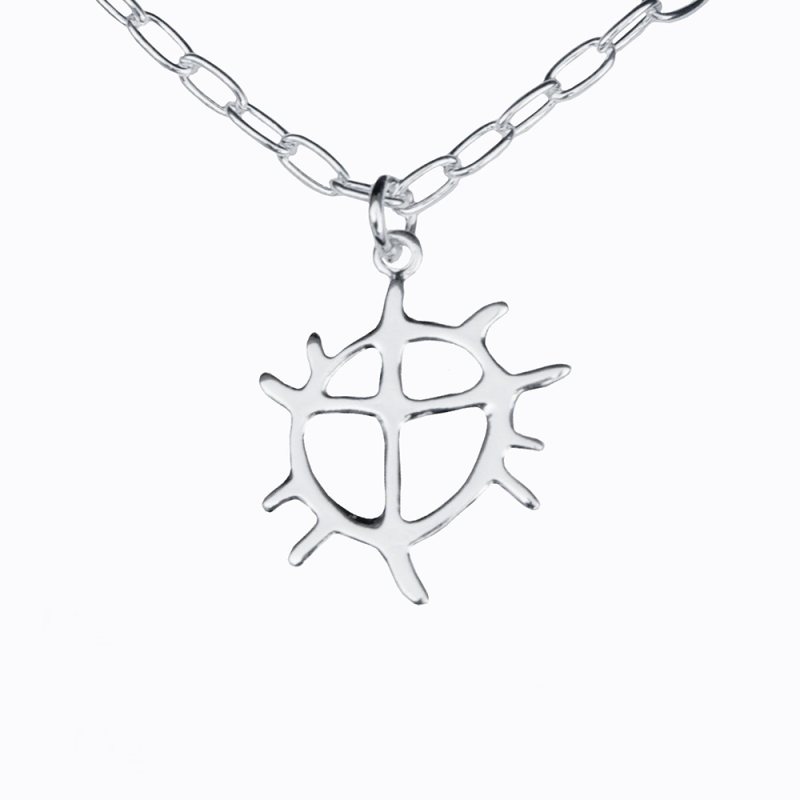 Halssmycke_solhjul_tjock_kedja_silver