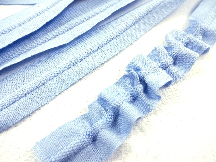 B220 Rynkbart bomullsband 20 mm ljusblå (2:a sort)