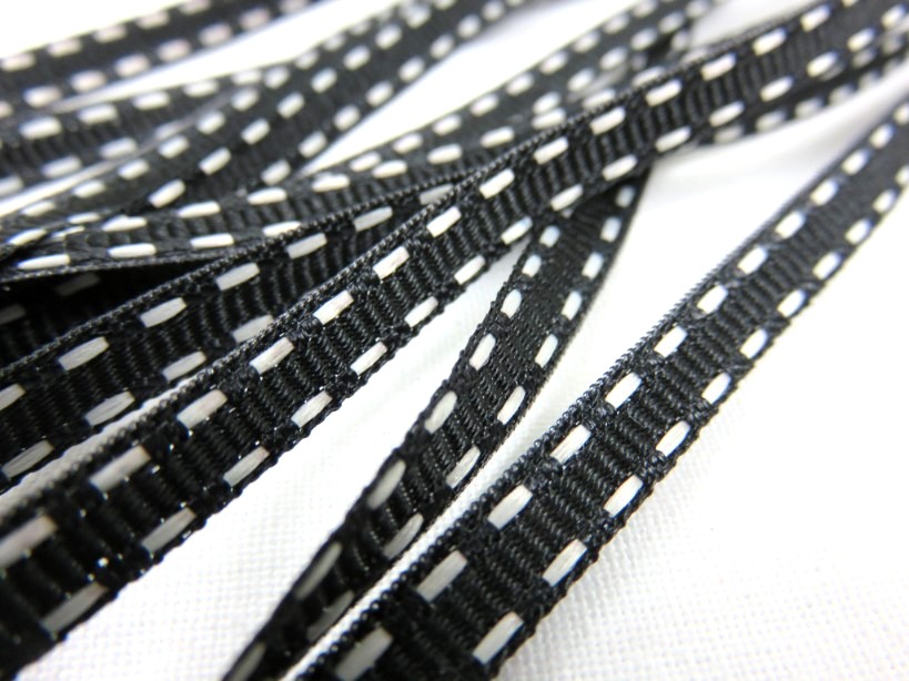 B341 Decorative Ribbon Lines 5 mm black/white