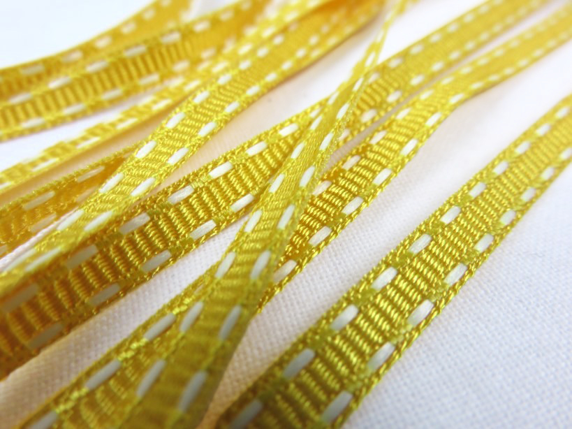 B341 Decorative Ribbon Lines 5 mm yellow/white