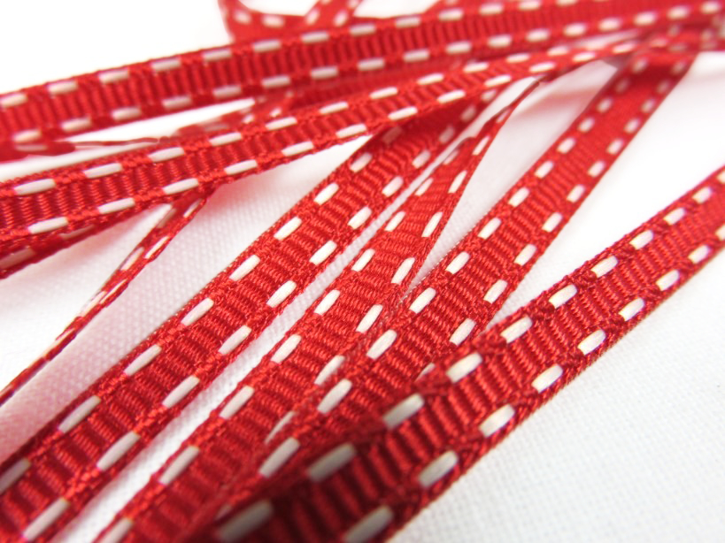 B341 Decorative Ribbon Lines 5 mm red/white