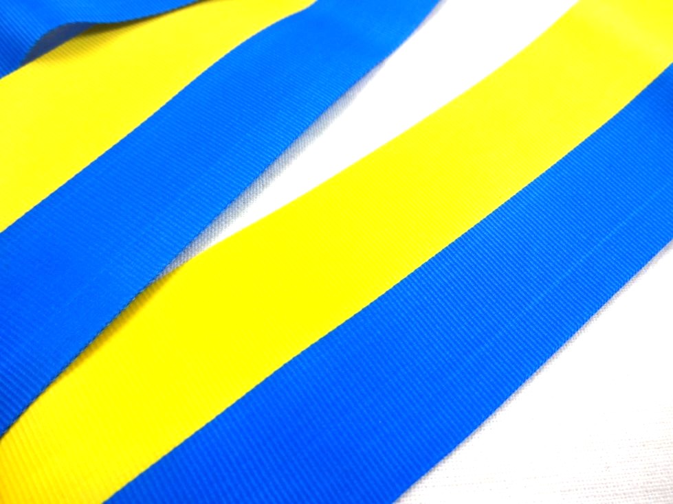 B391 Grosgrain Ribbon yellow/blue 40 mm (3 m)