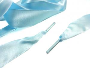 B651 Satin Ribbon Lace with Plastic Ends light blue (110 cm)