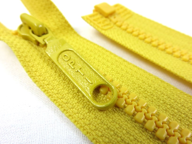 D055 Plastic Zipper 30 cm Opti One-way Separating yellow