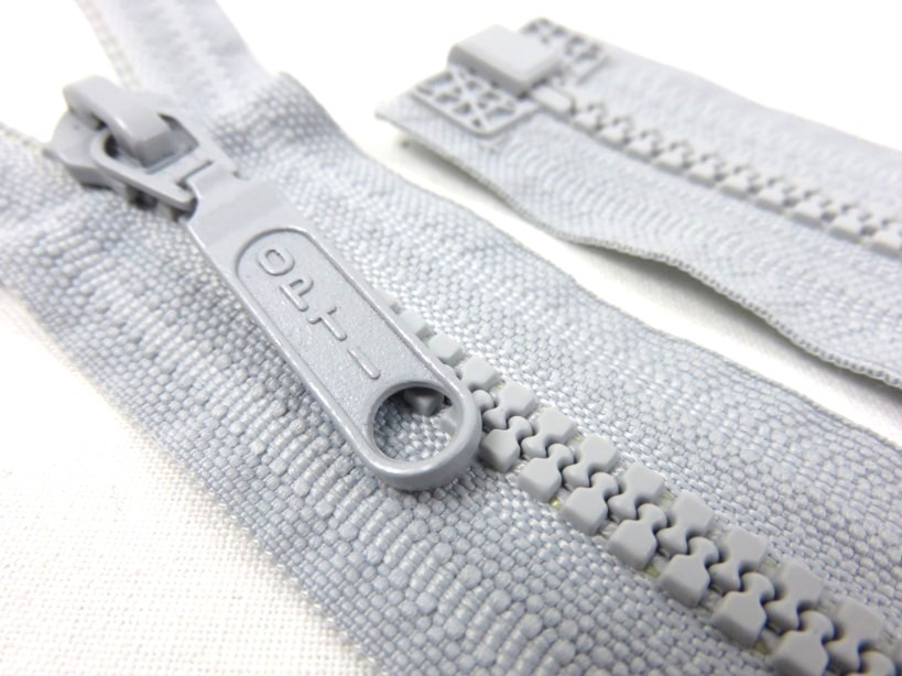 D055 Plastic Zipper 59 cm Opti One-way Separating light grey